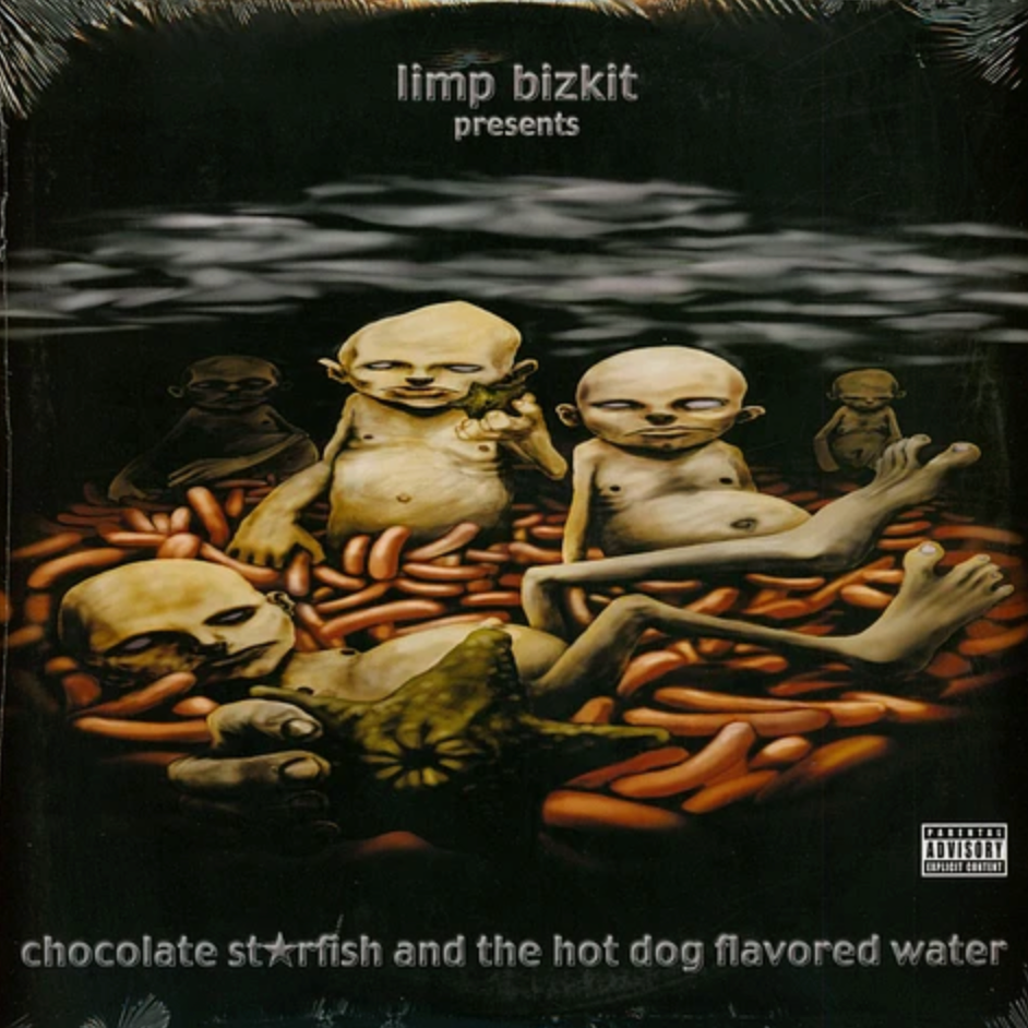 Limp Bizkit - Chocolate Starfish and the Hot Dog Flavored Water vinyl LP album cover surreal stylized figures and text