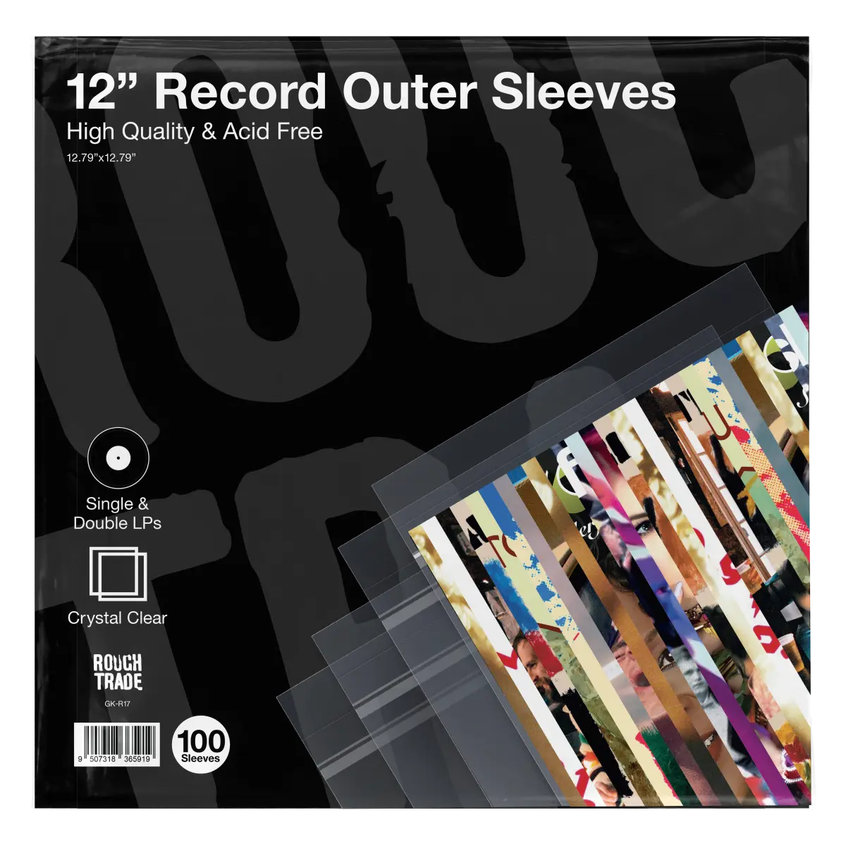 Crystal-clear vinyl record outer sleeves – pack of 100
