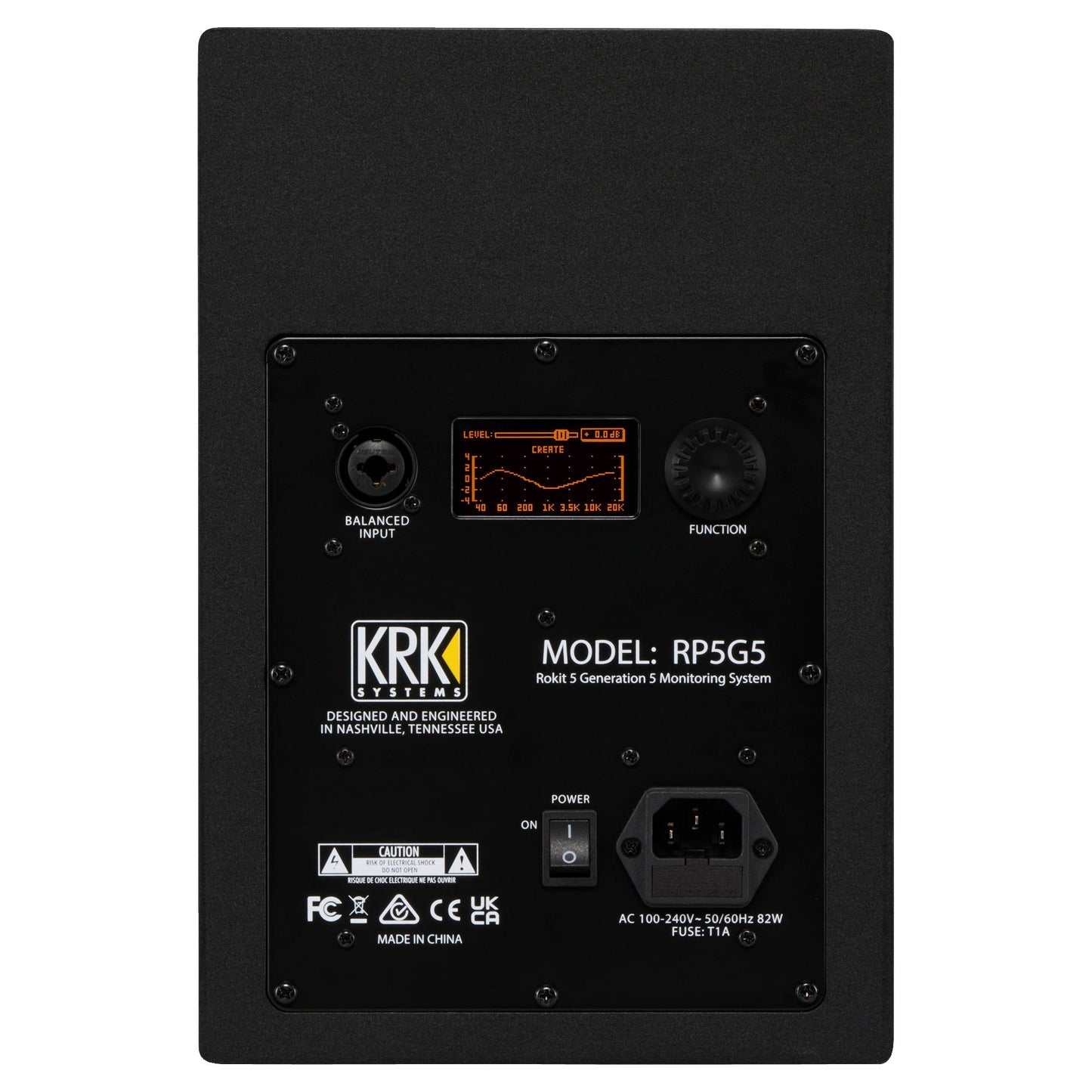 KRK Rokit 5 G5 powered studio monitor speaker rear view 