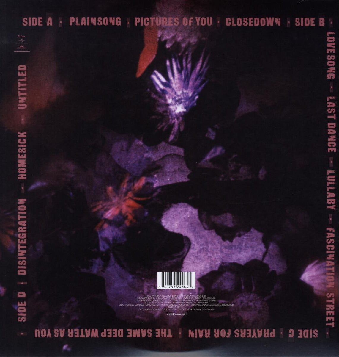 The Cure – Disintegration CD cover