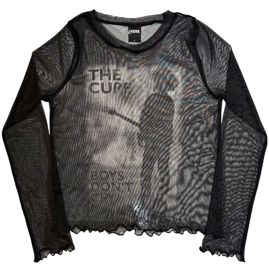 The Cure Ladies Long Sleeve Mesh Crop Top: Boys Don't Cry