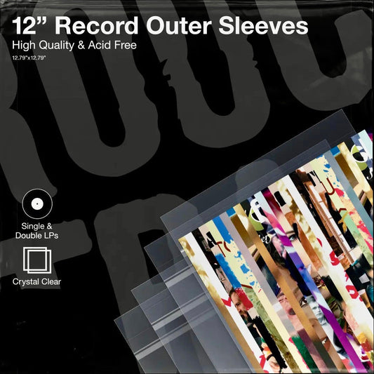 Crystal-clear vinyl record outer sleeve for an LP cover