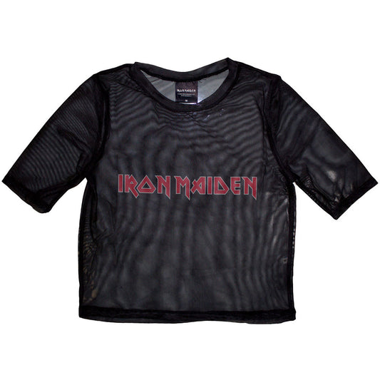 Iron Maiden Logo Ladies Mesh Crop Top