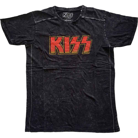 KISS Unisex T-Shirt: Classic Logo (Black) (Wash Collection)
