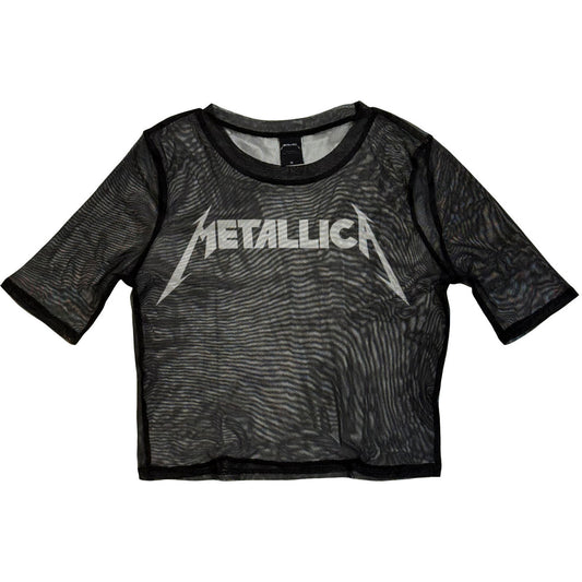 Metallica Logo Ladies Mesh Crop Top