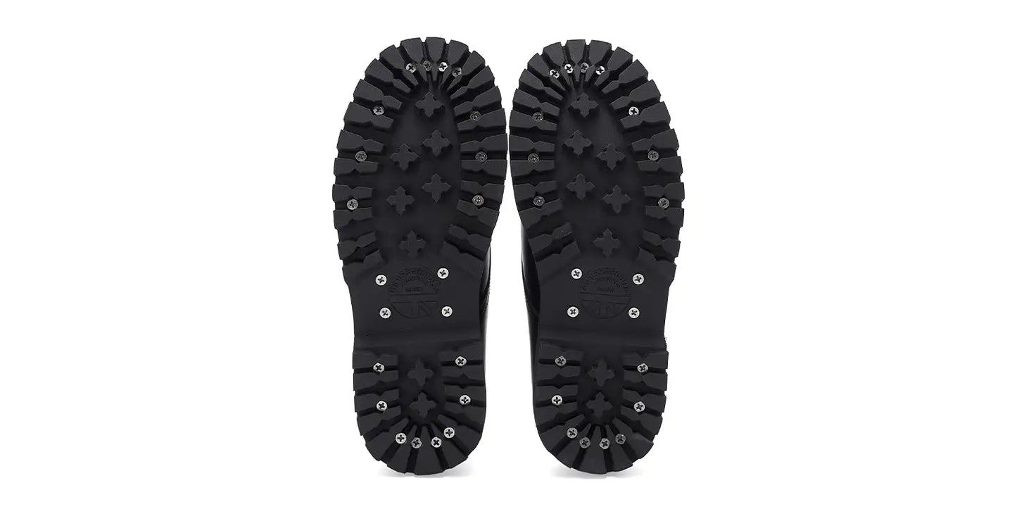 Gripper boot – 20 eyelet external steel cap – black leather