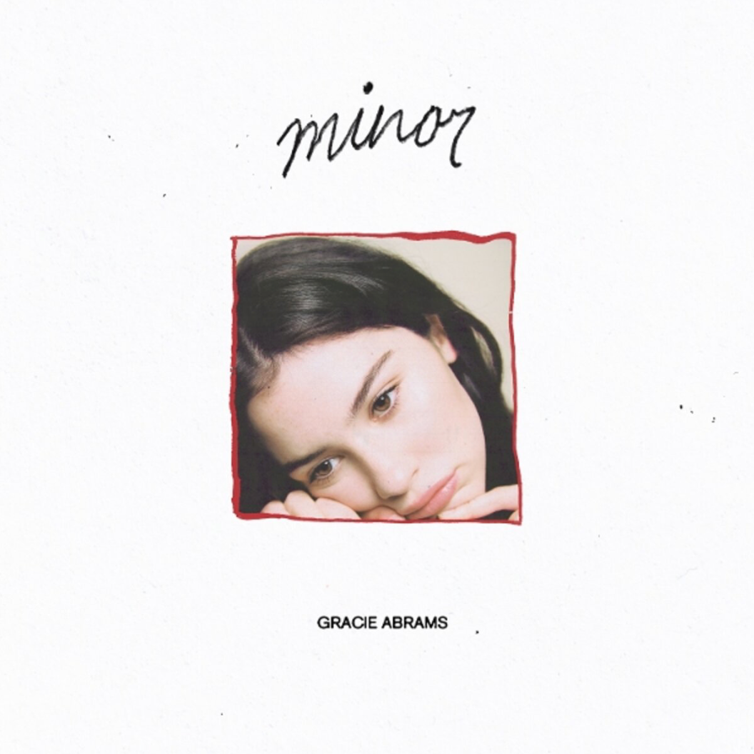 Album cover with a portrait of a person and the title 'minor' by Gracie Abrams.