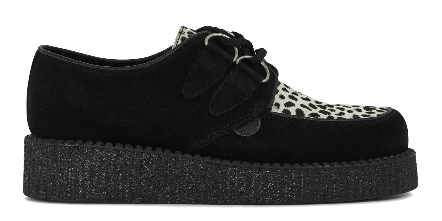 Creeper shoes – single sole – Wulfrun – black suede and leopard