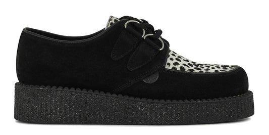 Creeper shoes – single sole – Wulfrun – black suede and leopard