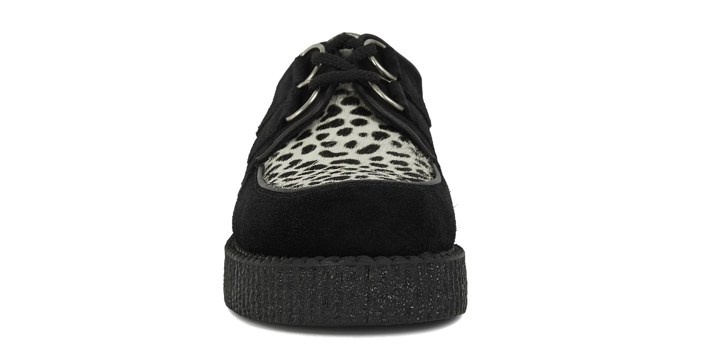 Creeper shoes – single sole – Wulfrun – black suede and leopard