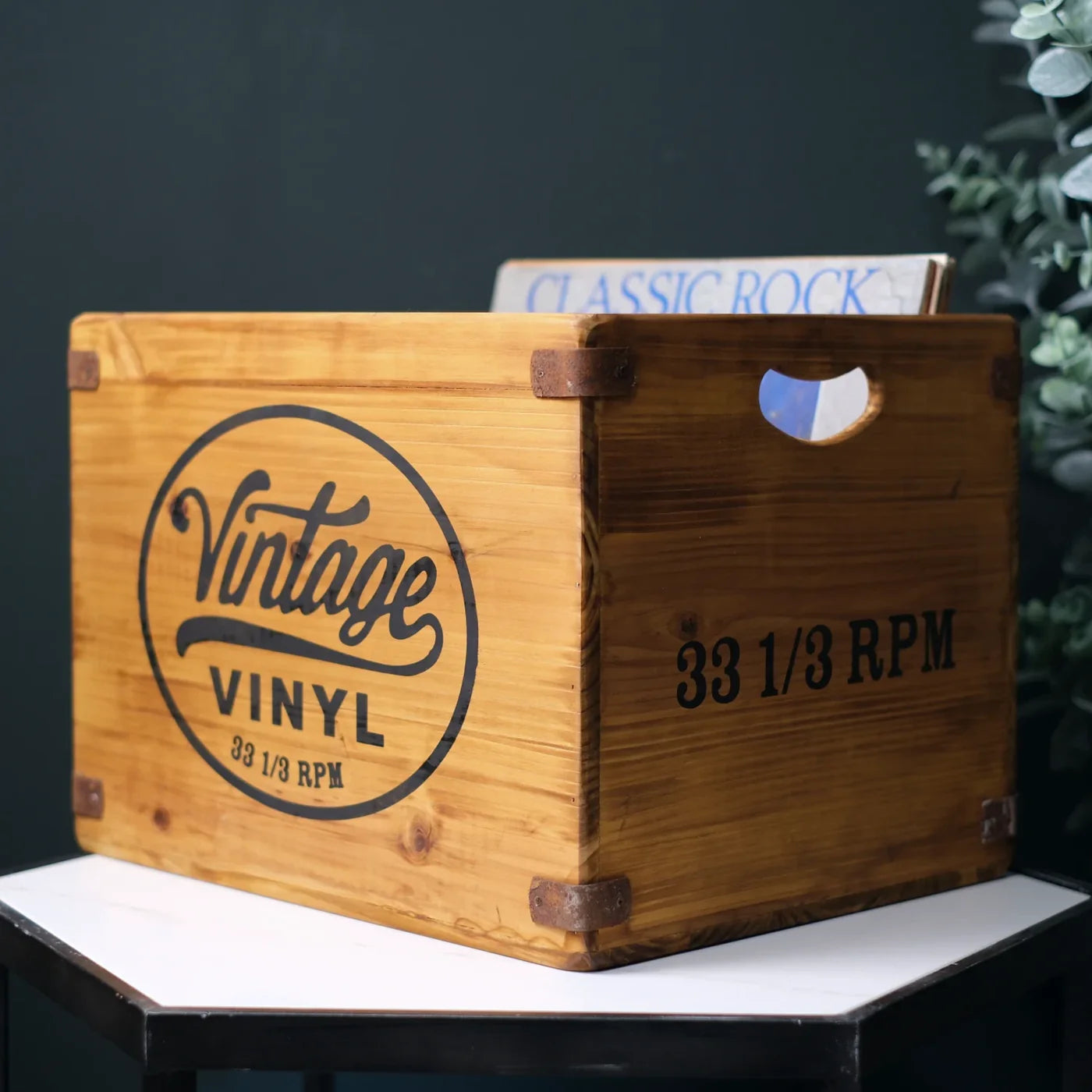 Vintage Vinyl Record Storage Box
