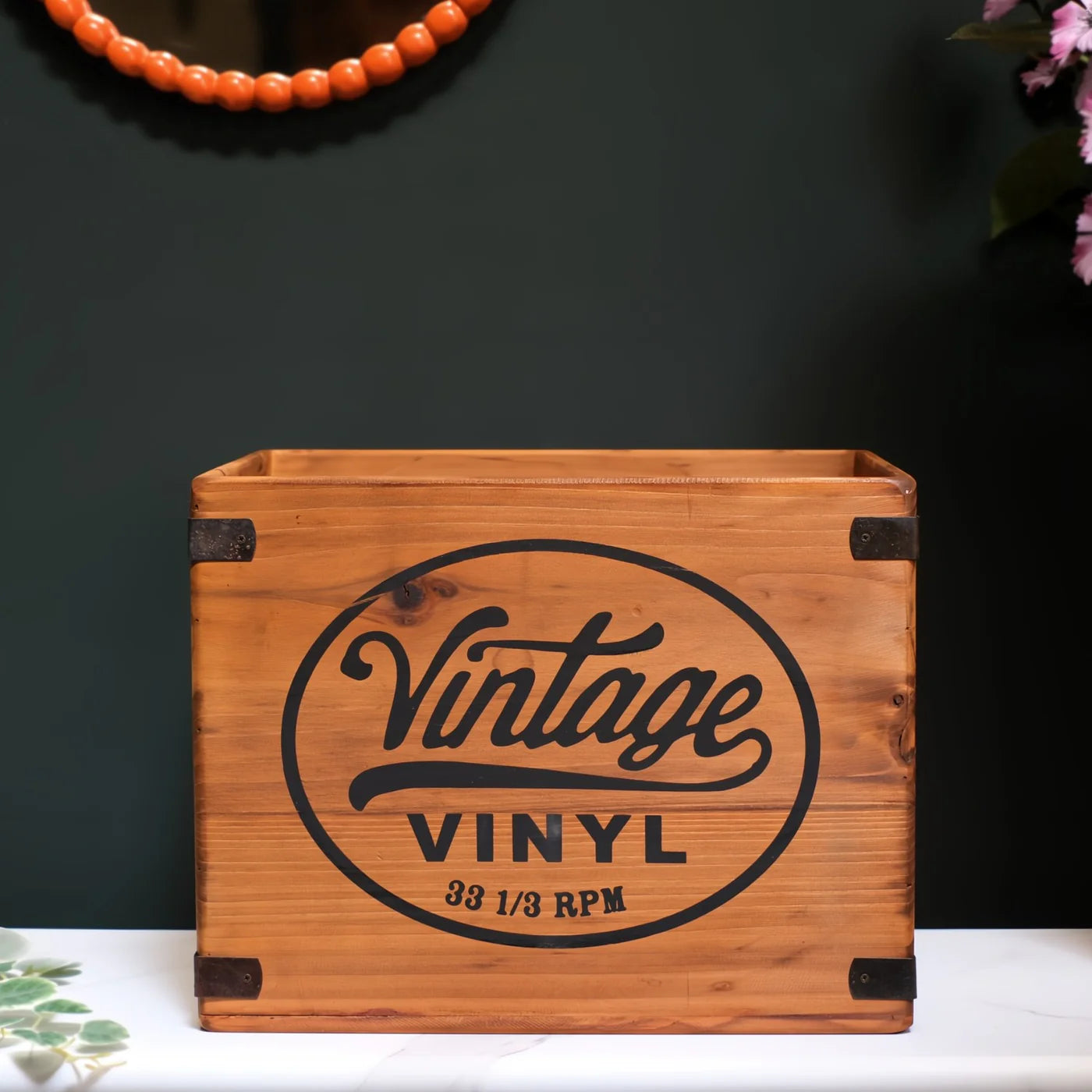 Vintage Vinyl Record Storage Box