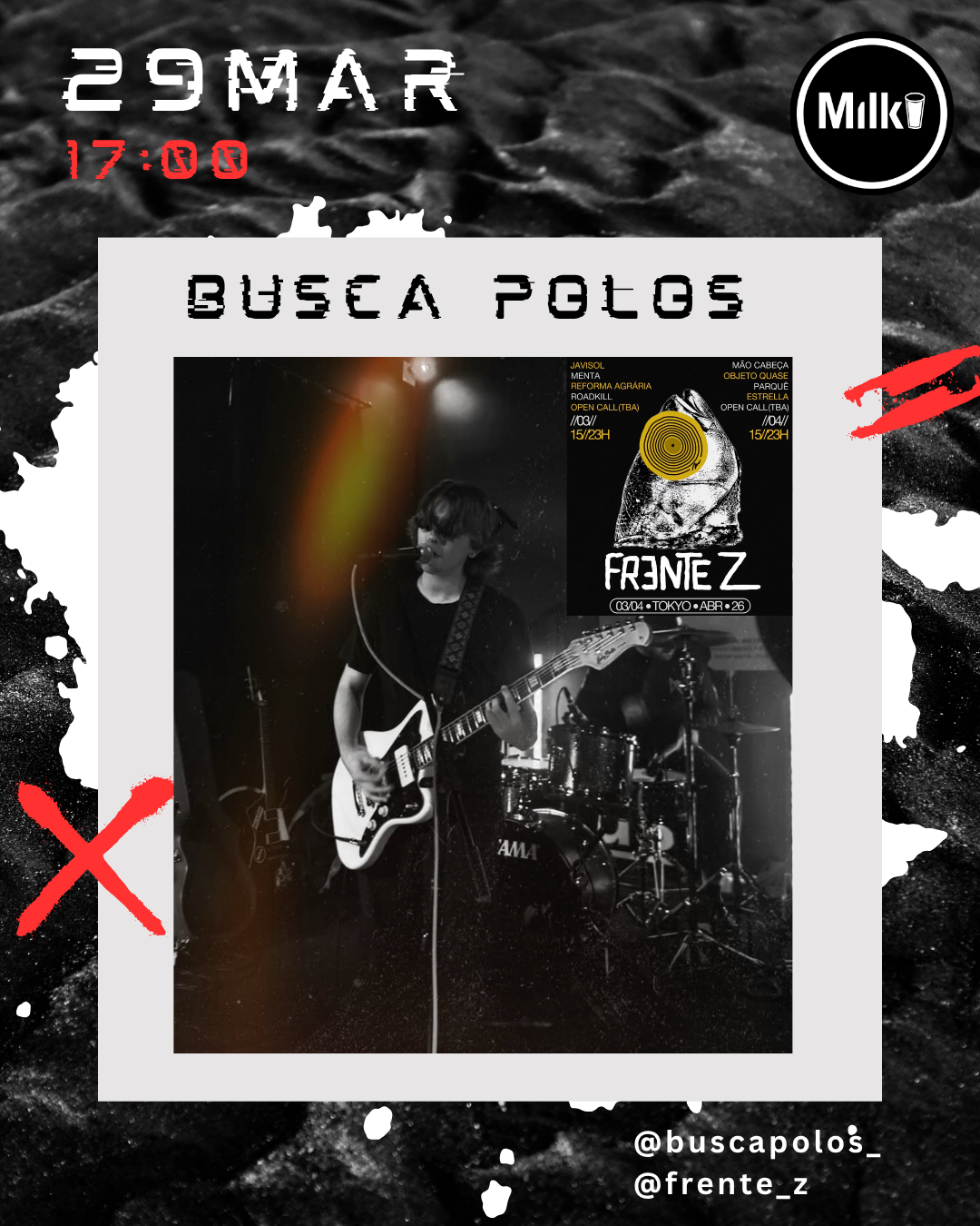 Busca Polos live perfomance at Milk Records, Santarém on 29 March 2026