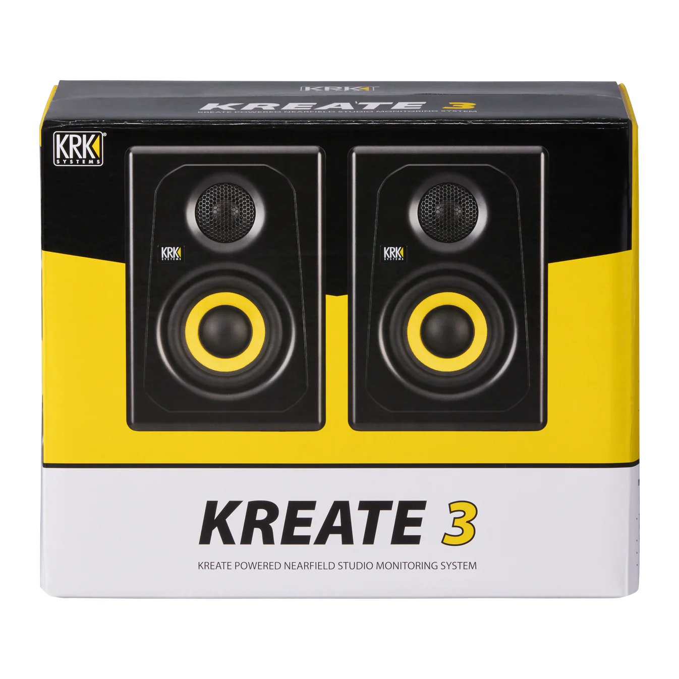 KRK Kreate 3 active studio monitors retail box packaging 