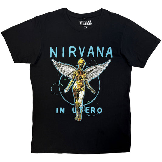 Nirvana – Happy Face Infill Distressed Premium Carbon T-Shirt
